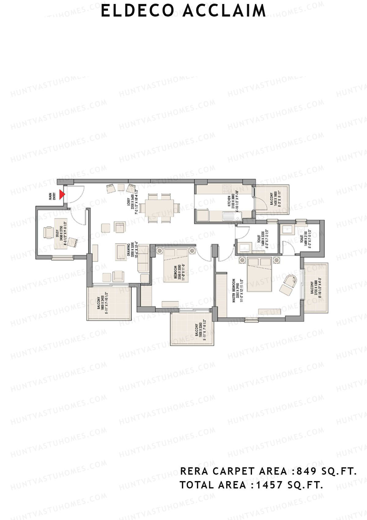Eldeco Acclaim Tower 10 Unit 4 Floor Plan