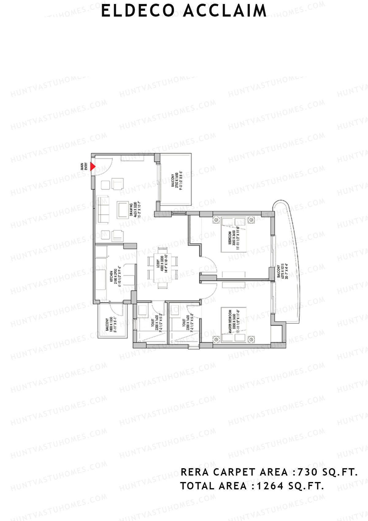 Eldeco Acclaim Tower 10 Unit 5 Floor Plan