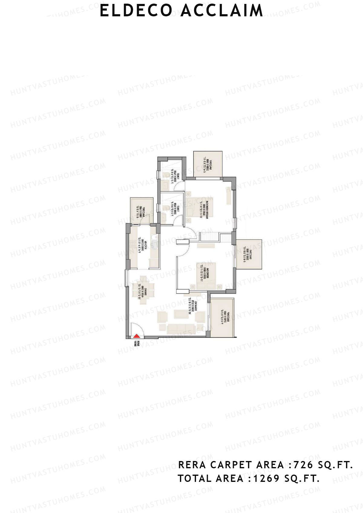 Eldeco Acclaim Tower 10 Unit 6 Floor Plan