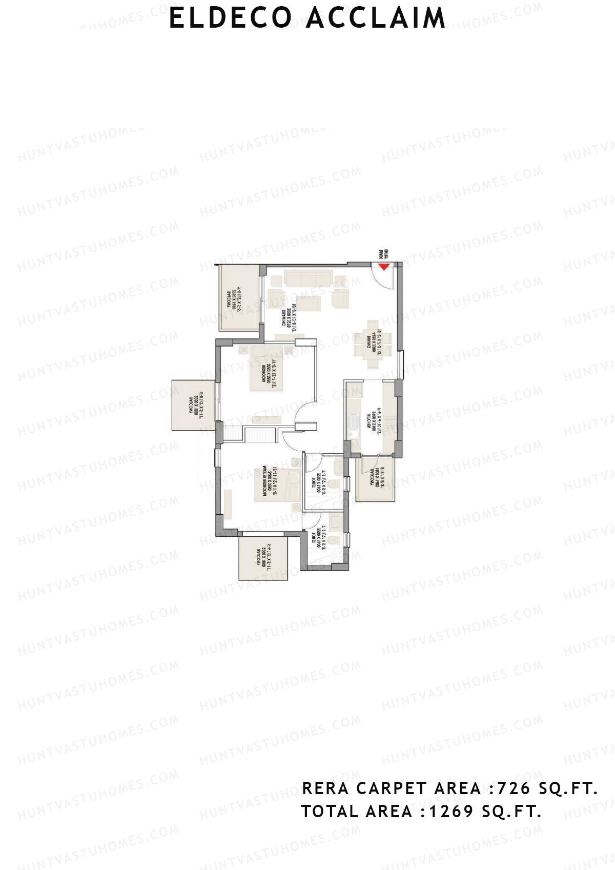 Eldeco Acclaim Tower 8 Unit 1 Floor Plan
