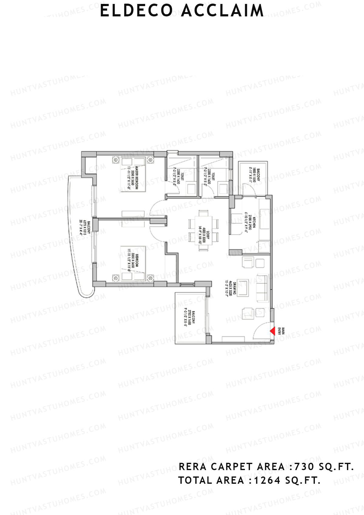 Eldeco Acclaim Tower 8 Unit 2 Floor Plan
