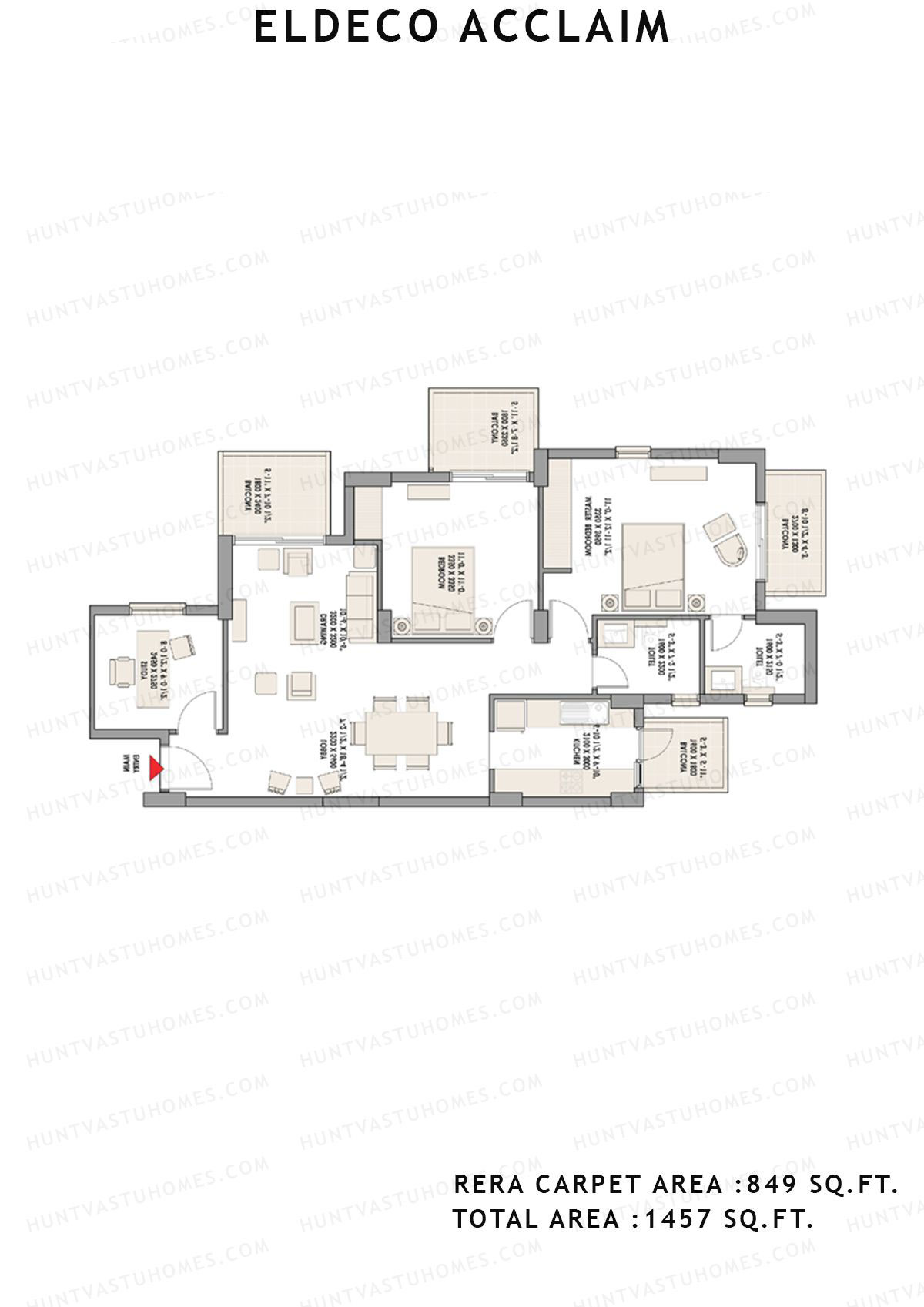 Eldeco Acclaim Tower 8 Unit 4 Floor Plan
