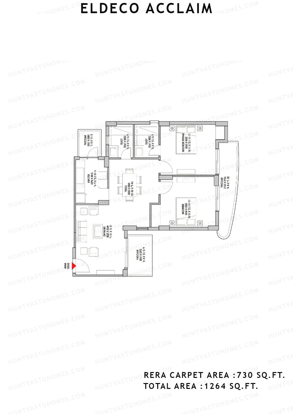 Eldeco Acclaim Tower 8 Unit 5 Floor Plan
