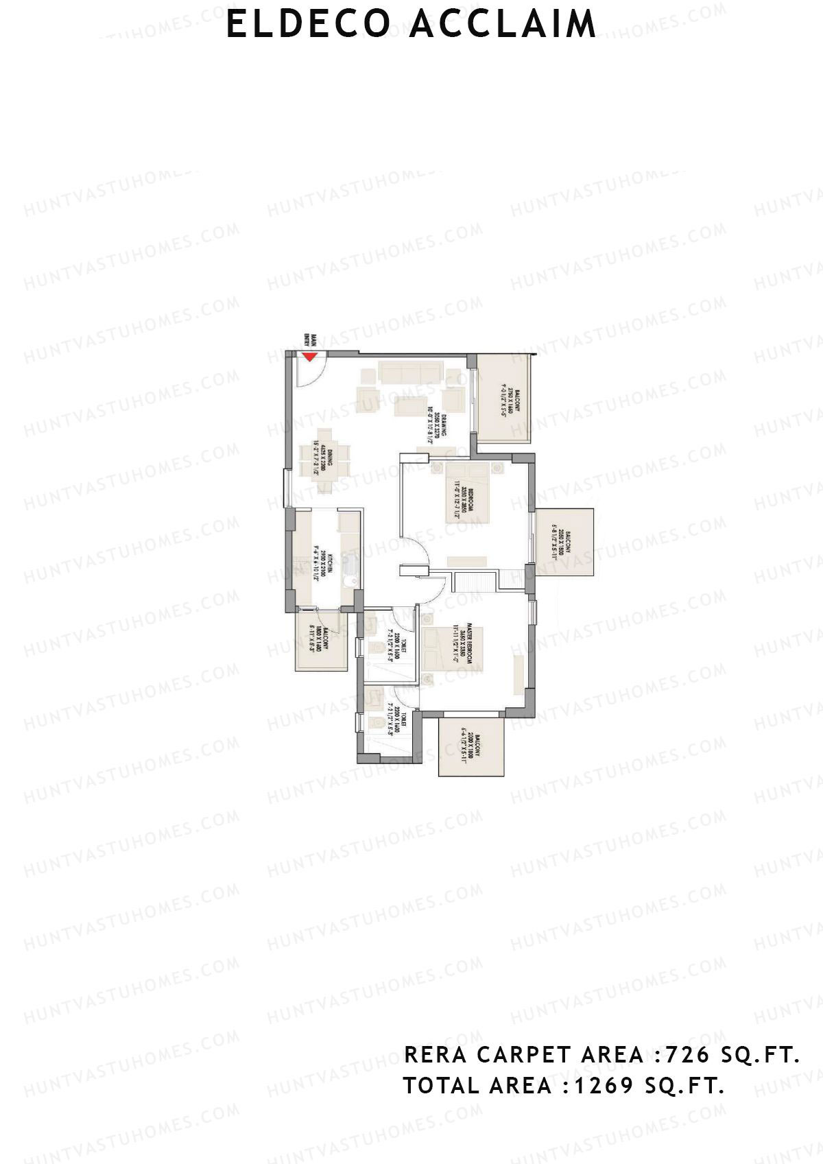 Eldeco Acclaim Tower 8 Unit 6 Floor Plan