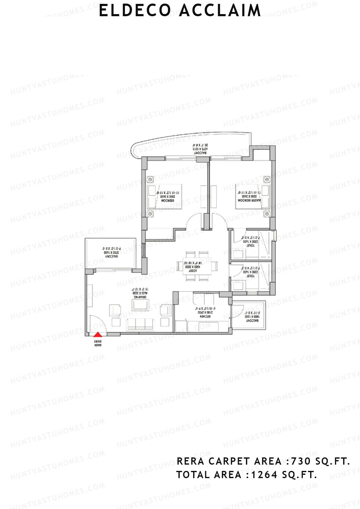 Eldeco Acclaim Tower 9 Unit 2 Floor Plan