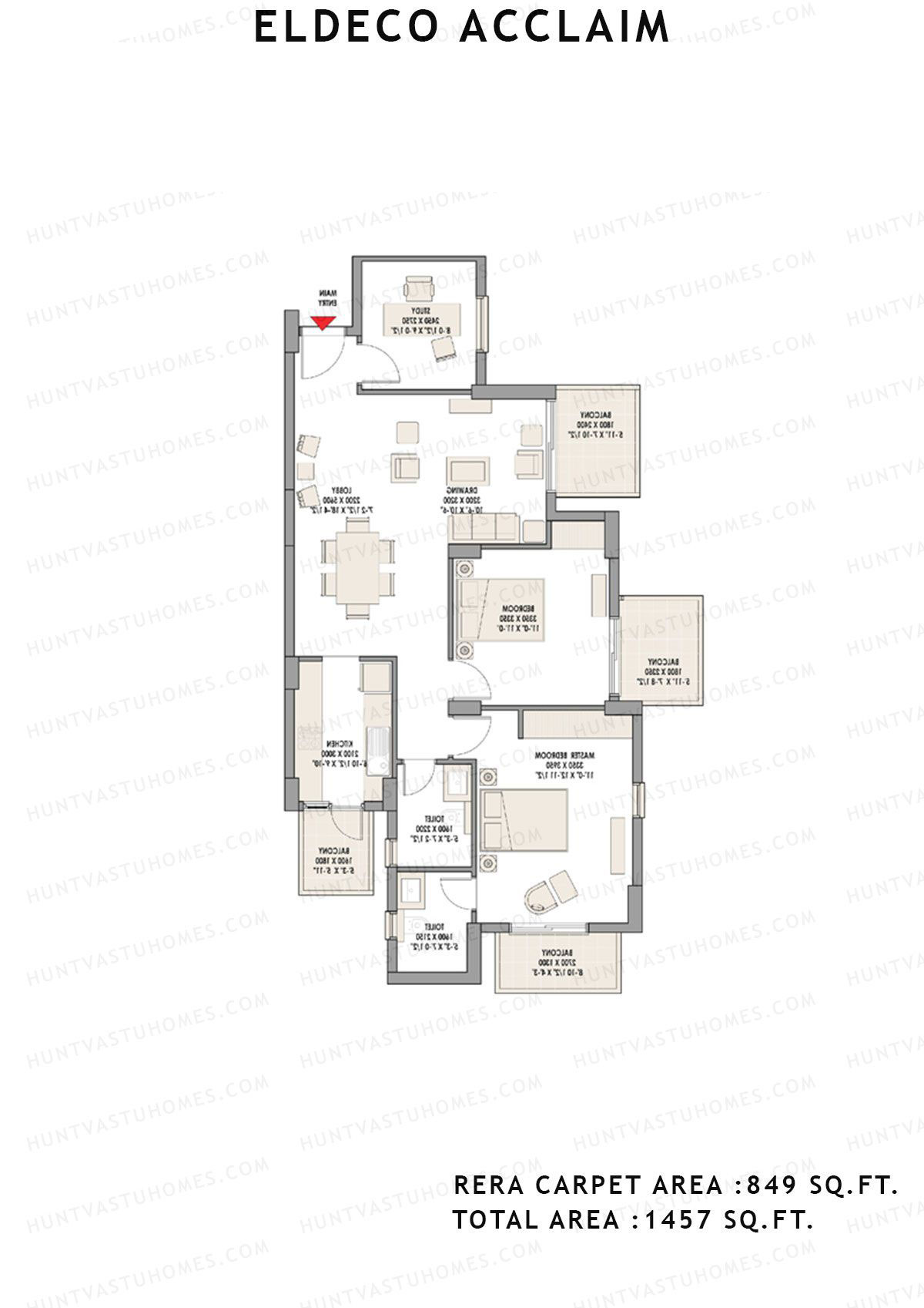 Eldeco Acclaim Tower 9 Unit 4 Floor Plan
