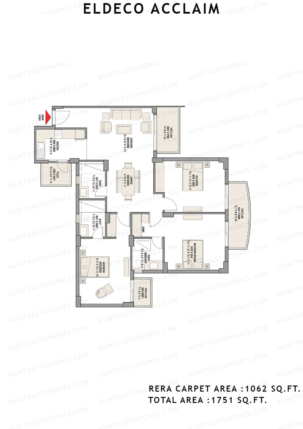 Eldeco Acclaim Tower 7 Unit 5 Floor Plan