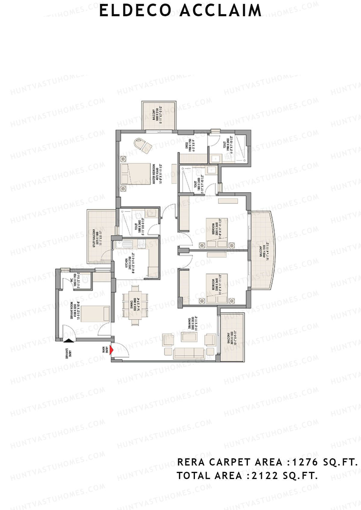 Eldeco Acclaim Tower 7 Unit 6 Floor Plan