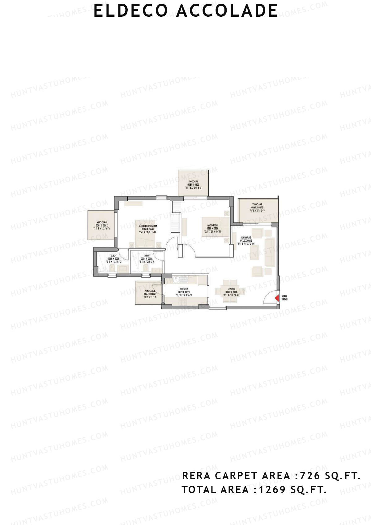 Eldeco Accolade Tower 3 Unit 1 Floor Plan