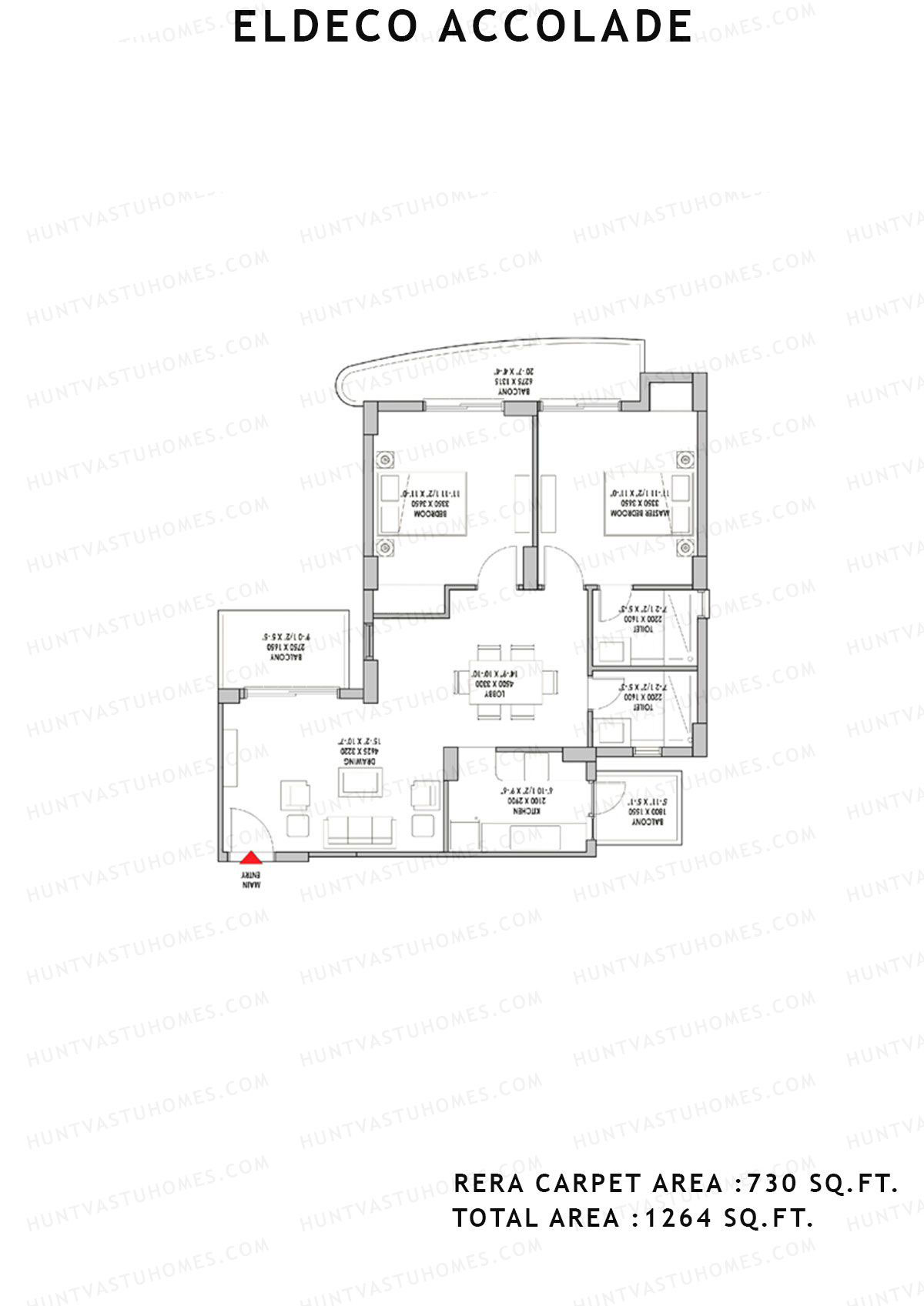 Eldeco Accolade Tower 3 Unit 2 Floor Plan