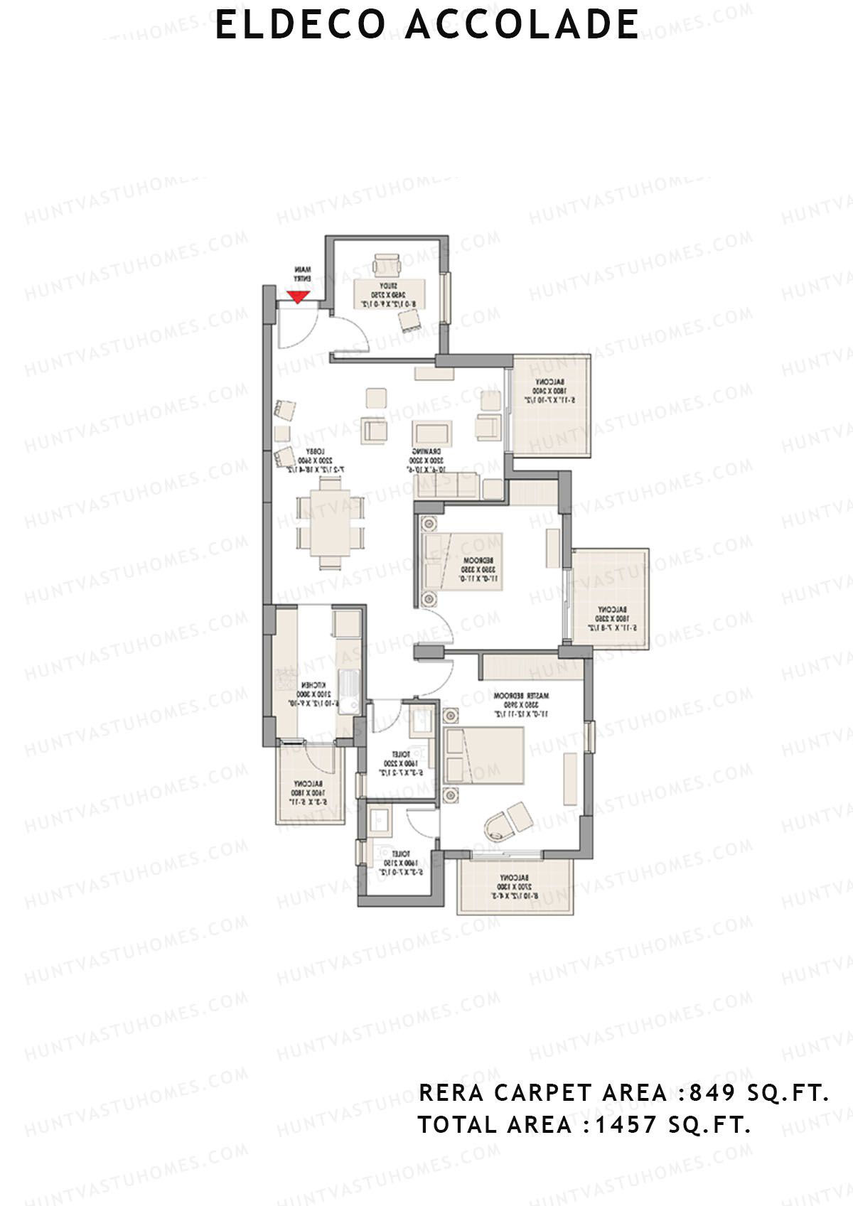 Eldeco Accolade Tower 3 Unit 4 Floor Plan