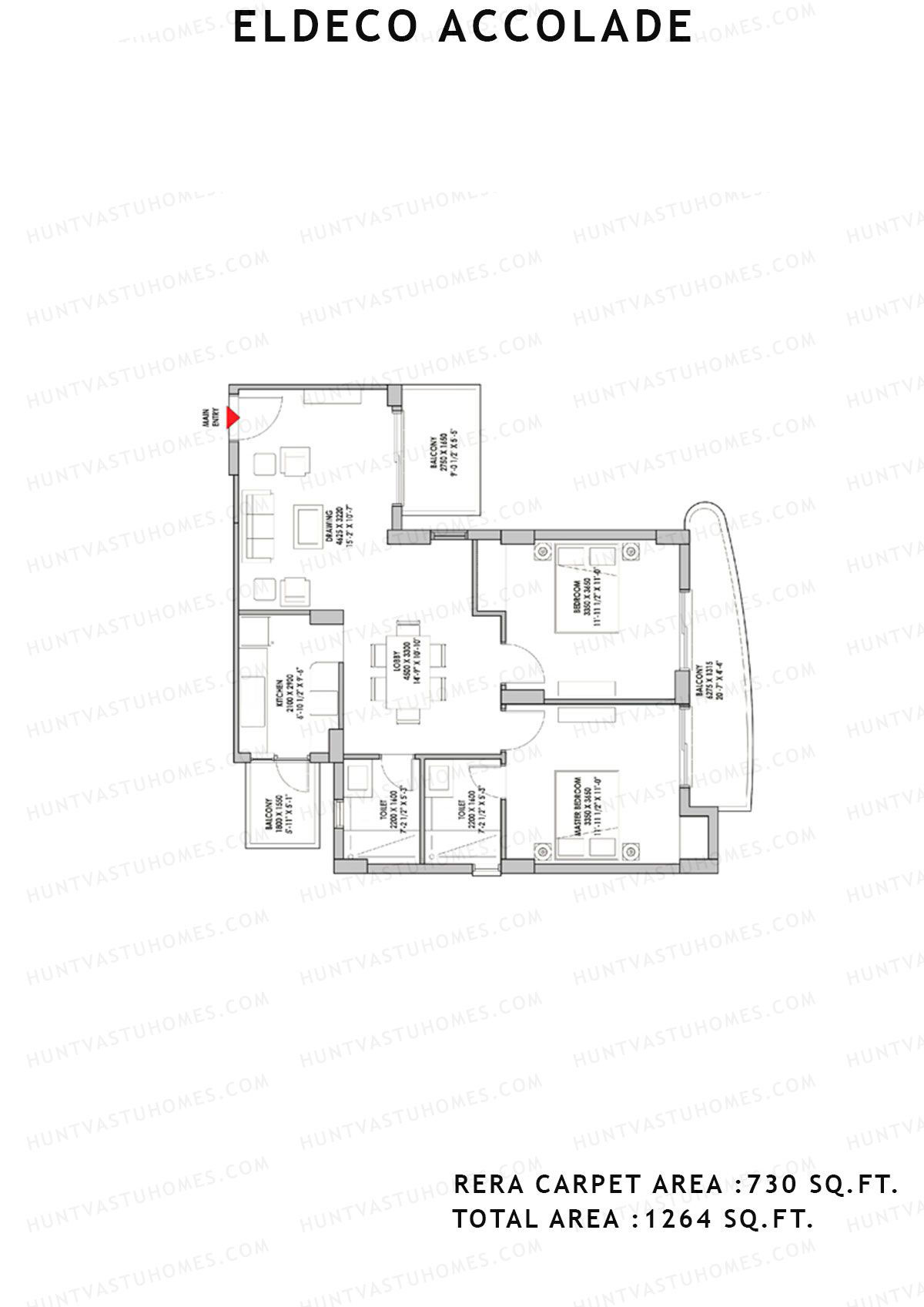 Eldeco Accolade Tower 4 Unit 2 Floor Plan