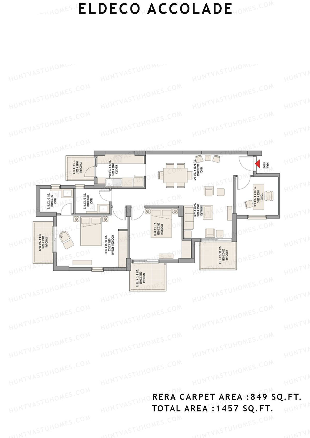 Eldeco Accolade Tower 4 Unit 4 Floor Plan