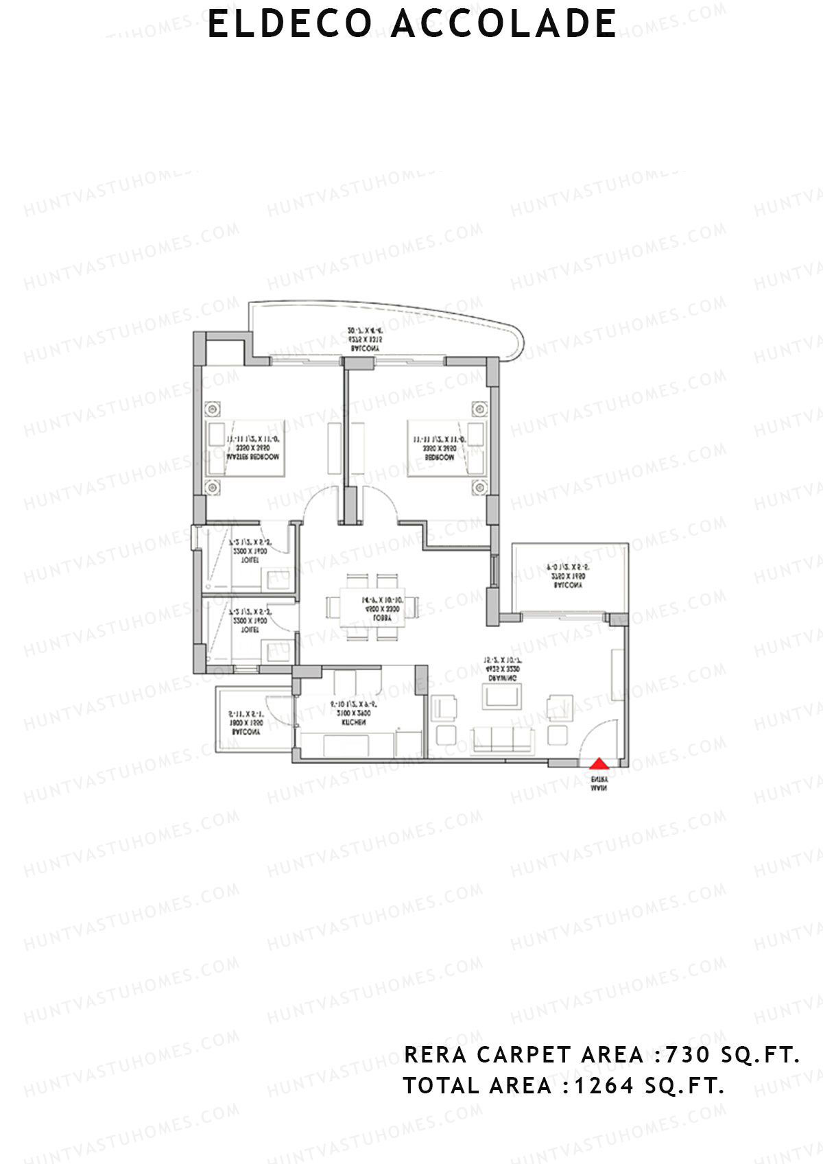 Eldeco Accolade Tower 5 Unit 2 Floor Plan