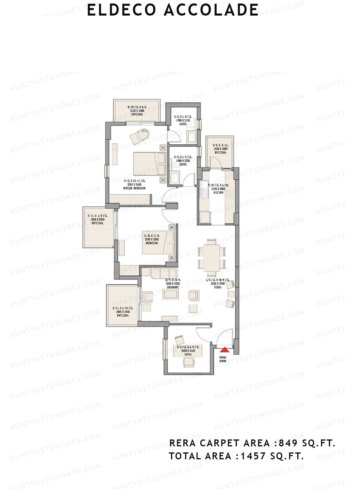 Eldeco Accolade Tower 5 Unit 3 Floor Plan