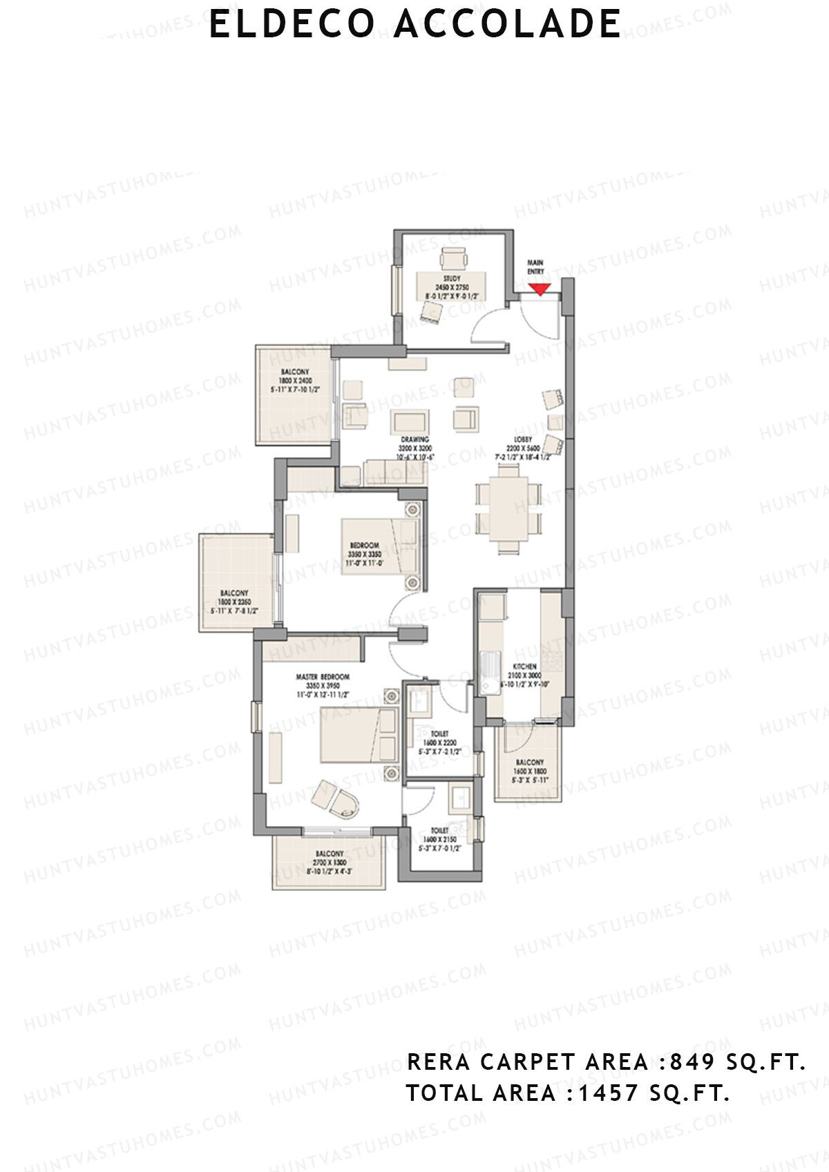 Eldeco Accolade Tower 5 Unit 4 Floor Plan