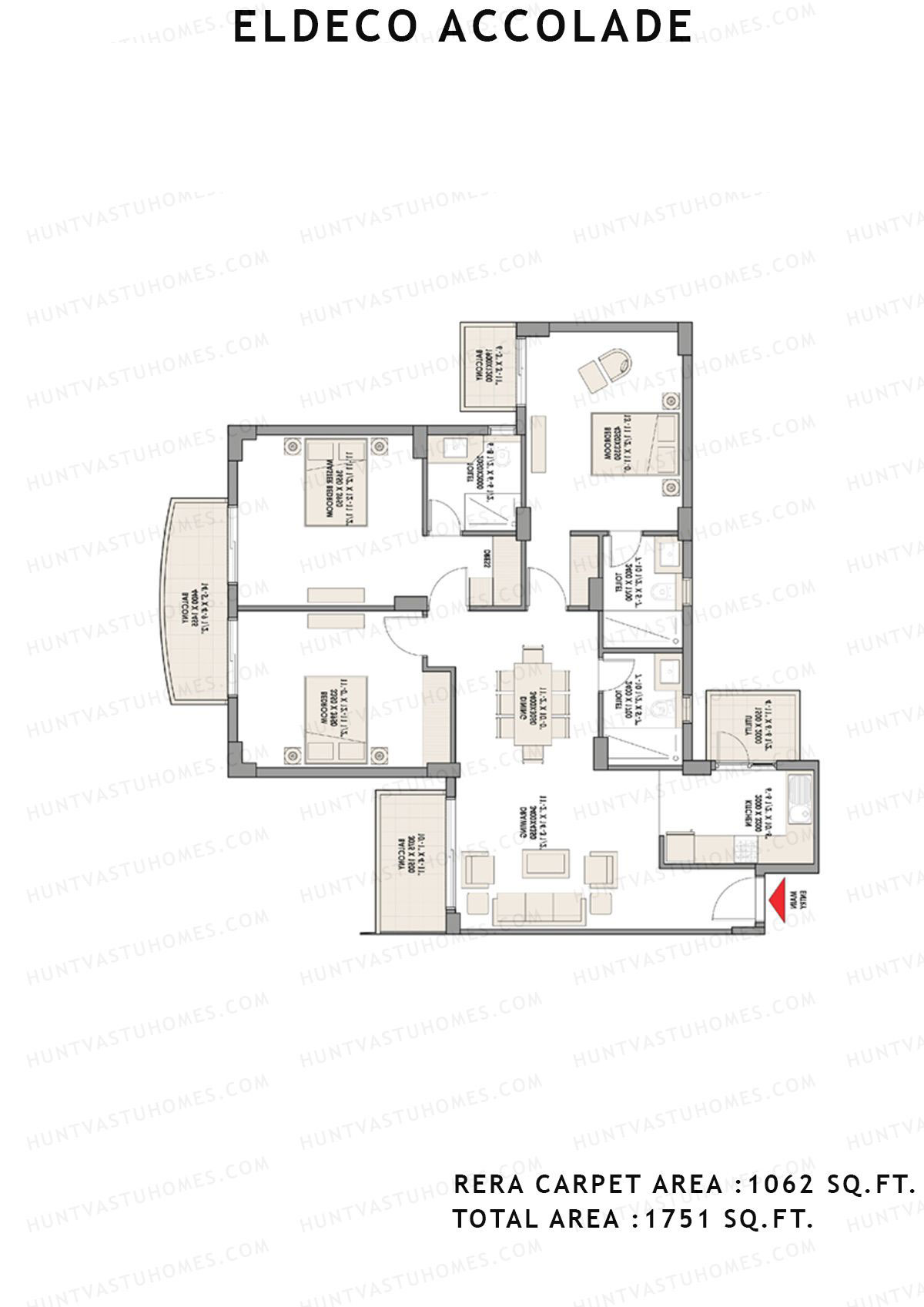 Eldeco Accolade Tower 6 Unit 2 Floor Plan