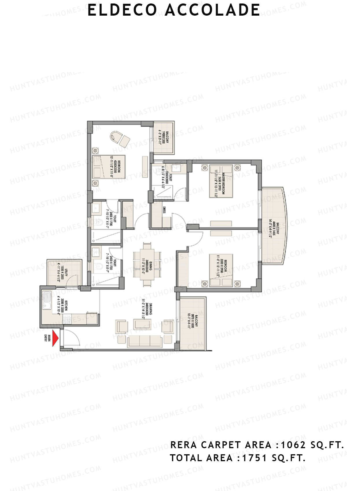 Eldeco Accolade Tower 6 Unit 5 Floor Plan