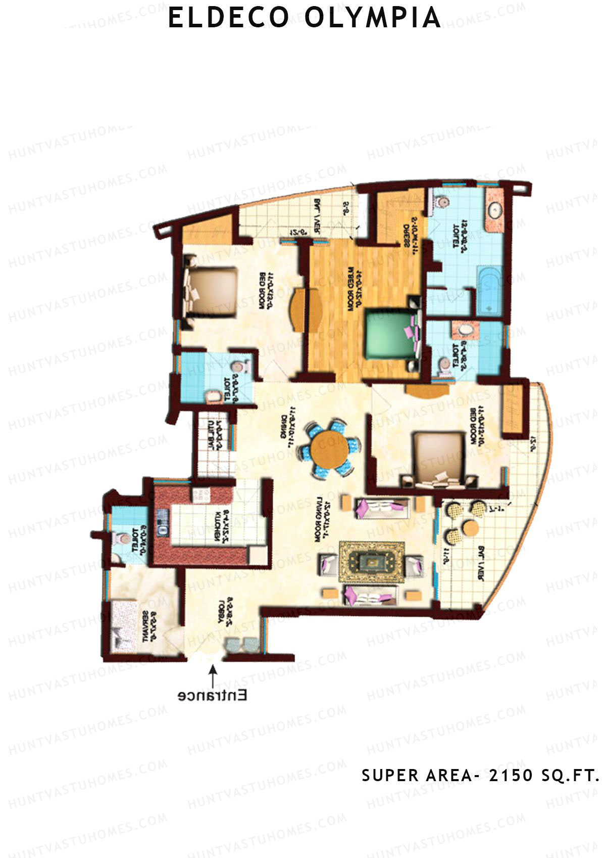 Eldeco Olympia OLYMPIA 1 Unit X01 (Type A) Floor Plan
