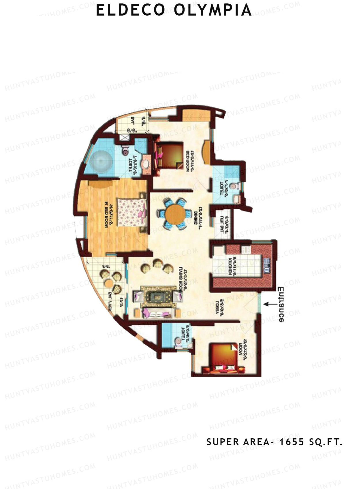 Eldeco Olympia OLYMPIA 1 Unit X04 (Type B) Floor Plan