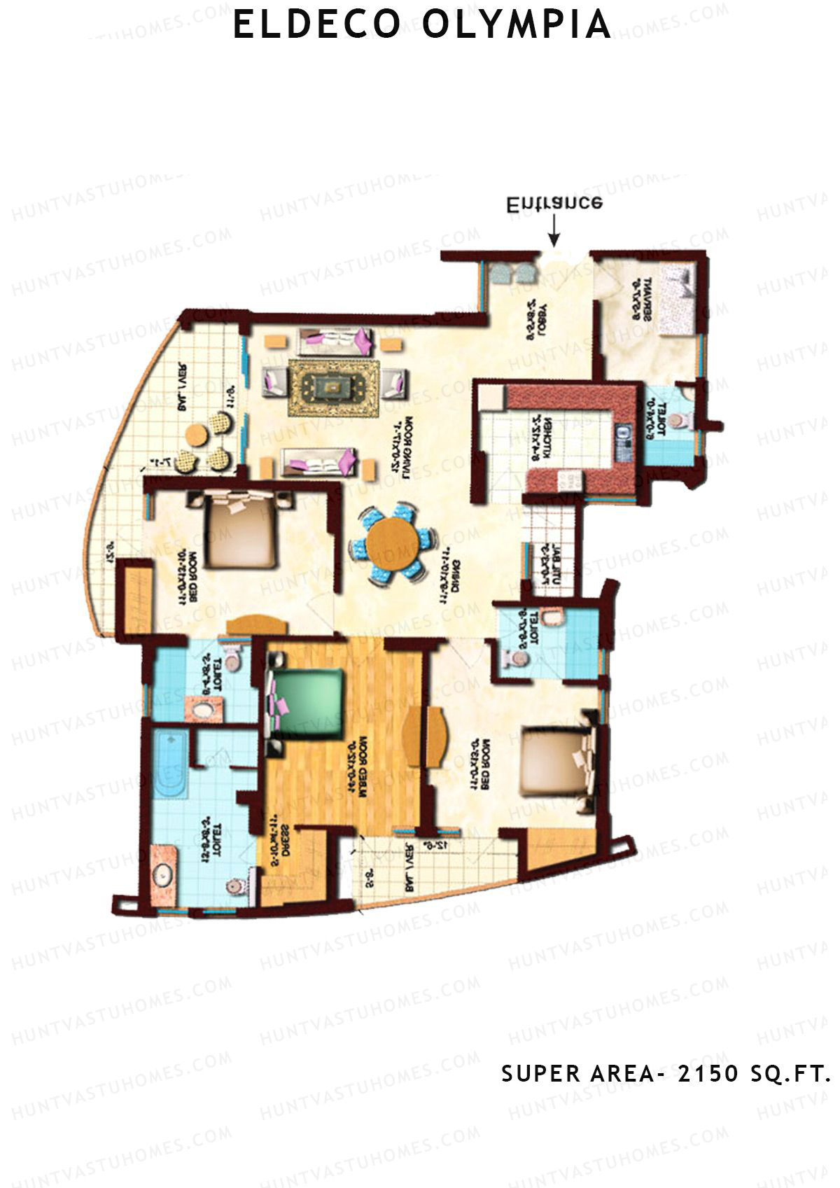Eldeco Olympia OLYMPIA 2 Unit X02 (Type A) Floor Plan