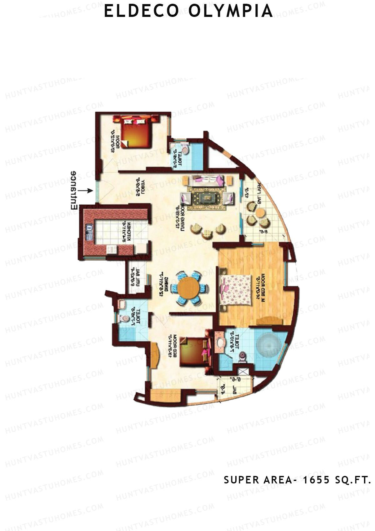 Eldeco Olympia OLYMPIA 2 Unit X03 (Type B) Floor Plan