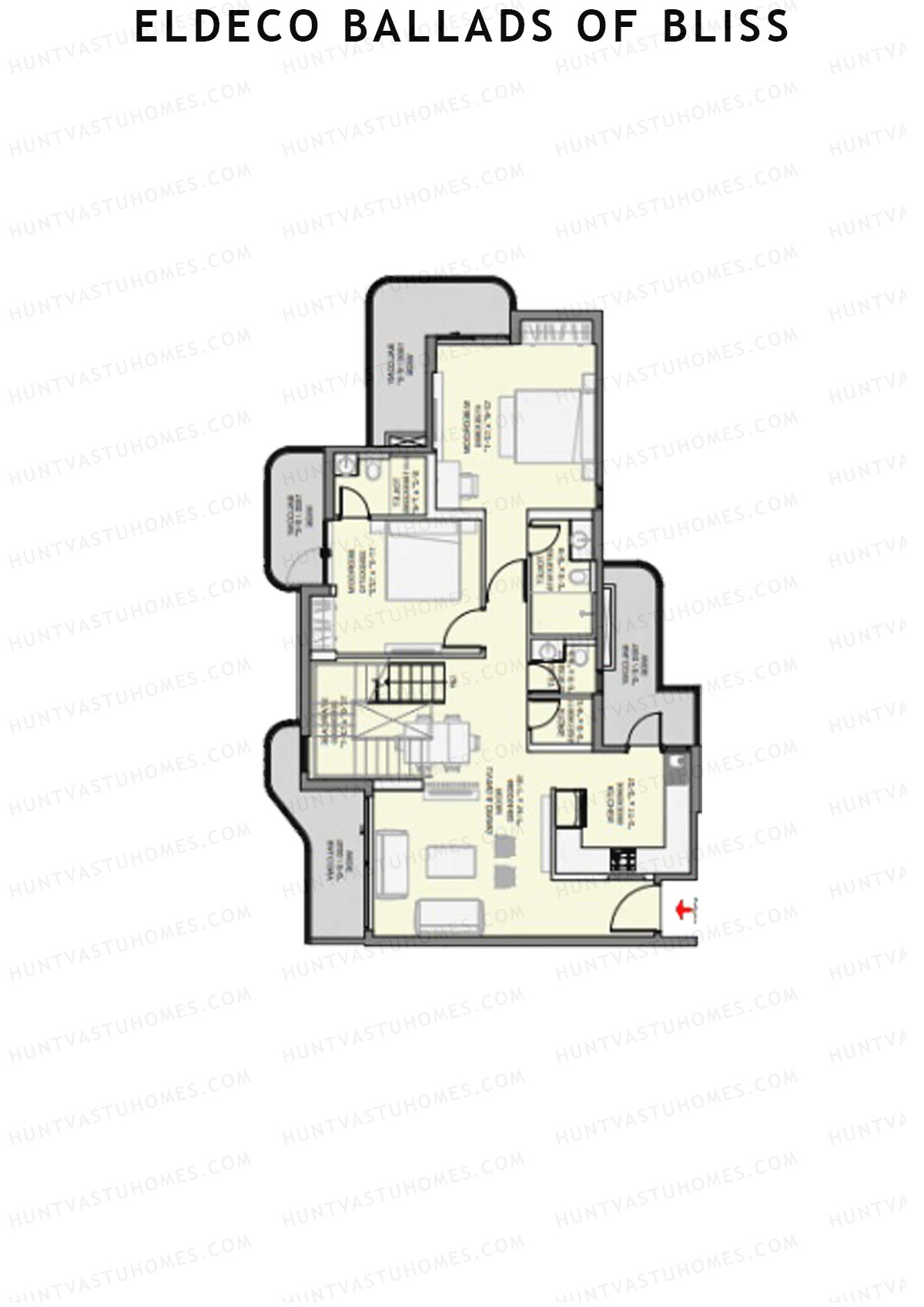 Eldeco Ballads of Bliss Cadence Unit 1 (Penthouse) Floor Plan
