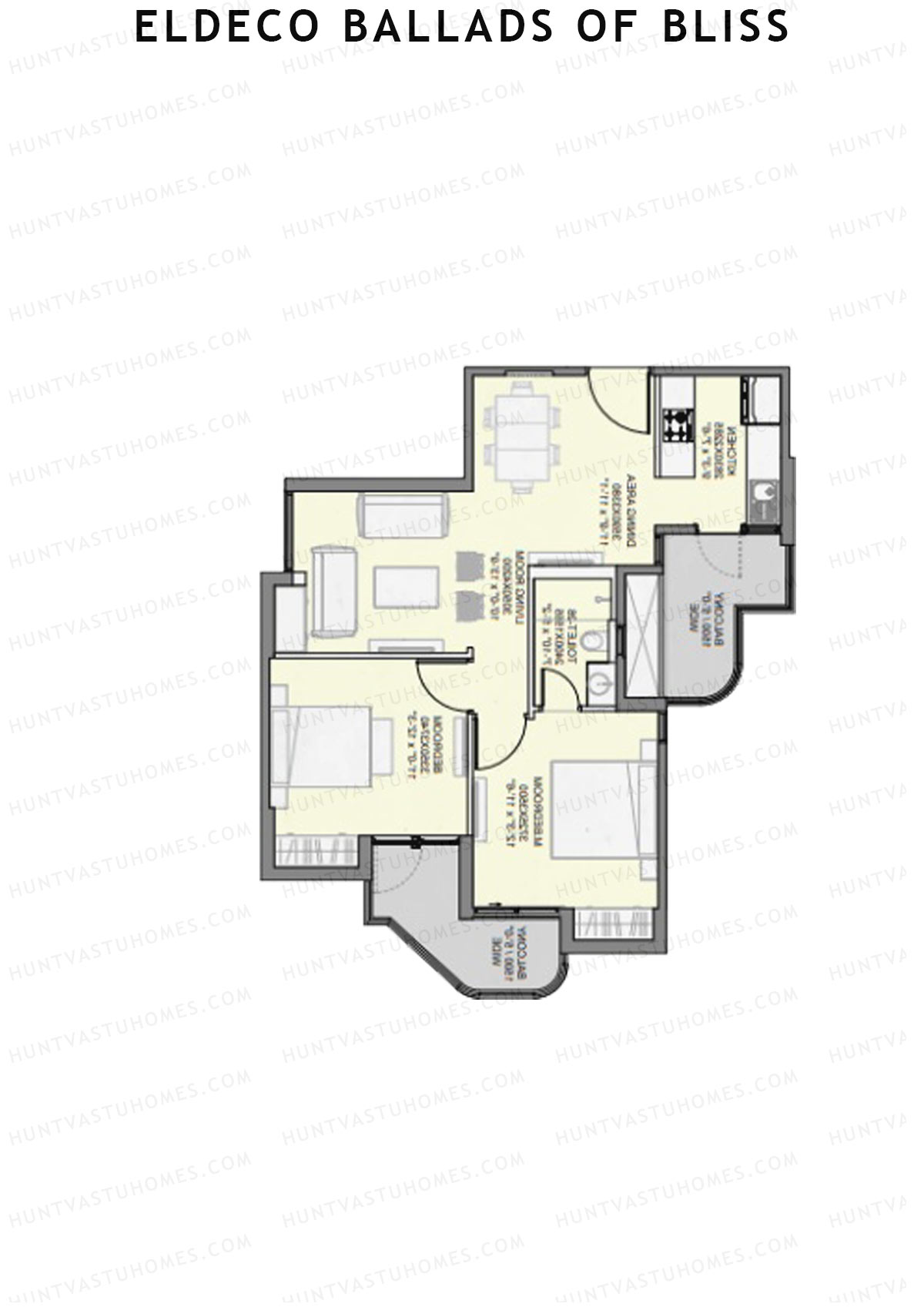 Eldeco Ballads of Bliss Cadence Unit 3 Floor Plan