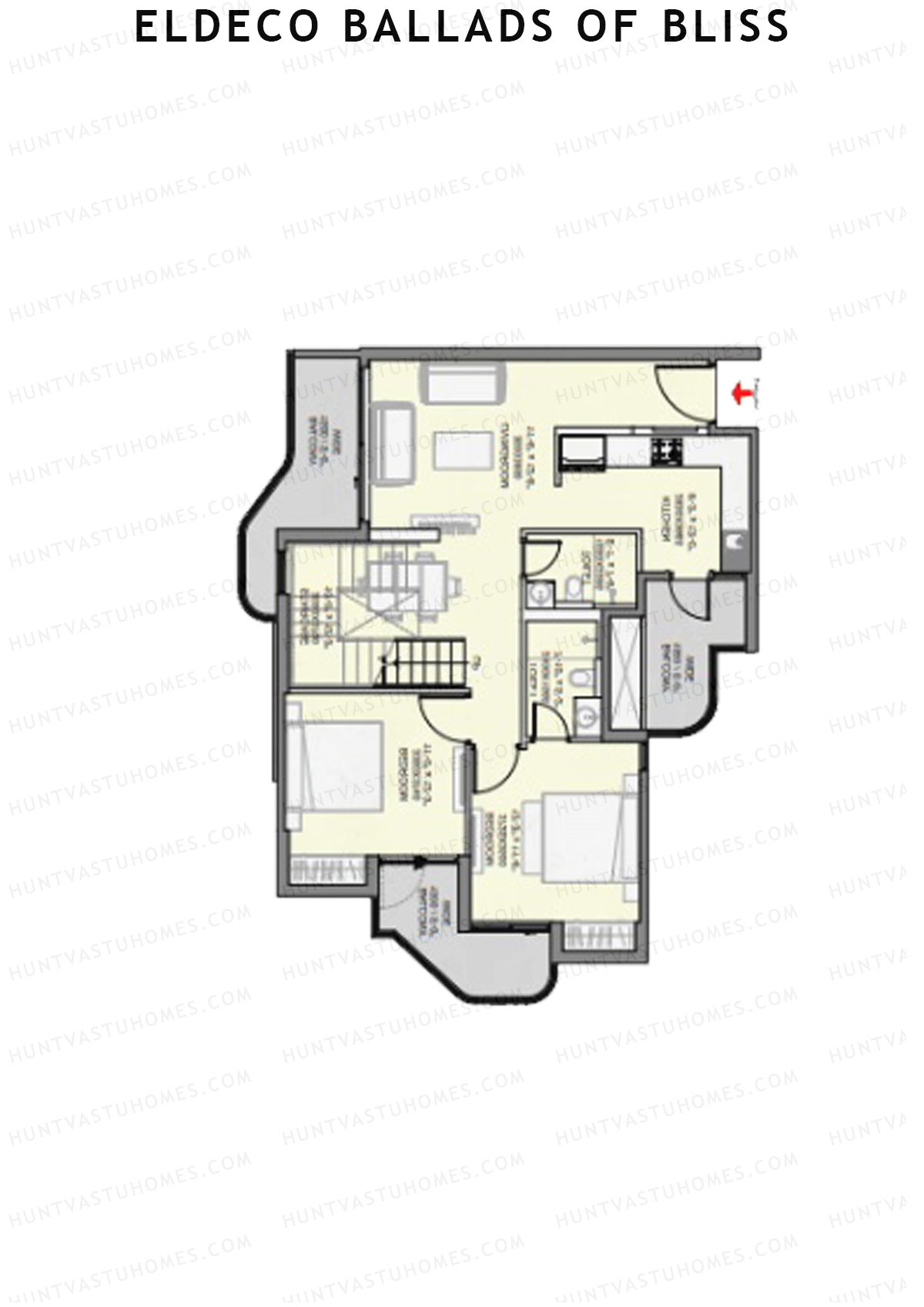 Eldeco Ballads of Bliss Cadence Unit 3 (Penthouse) Floor Plan