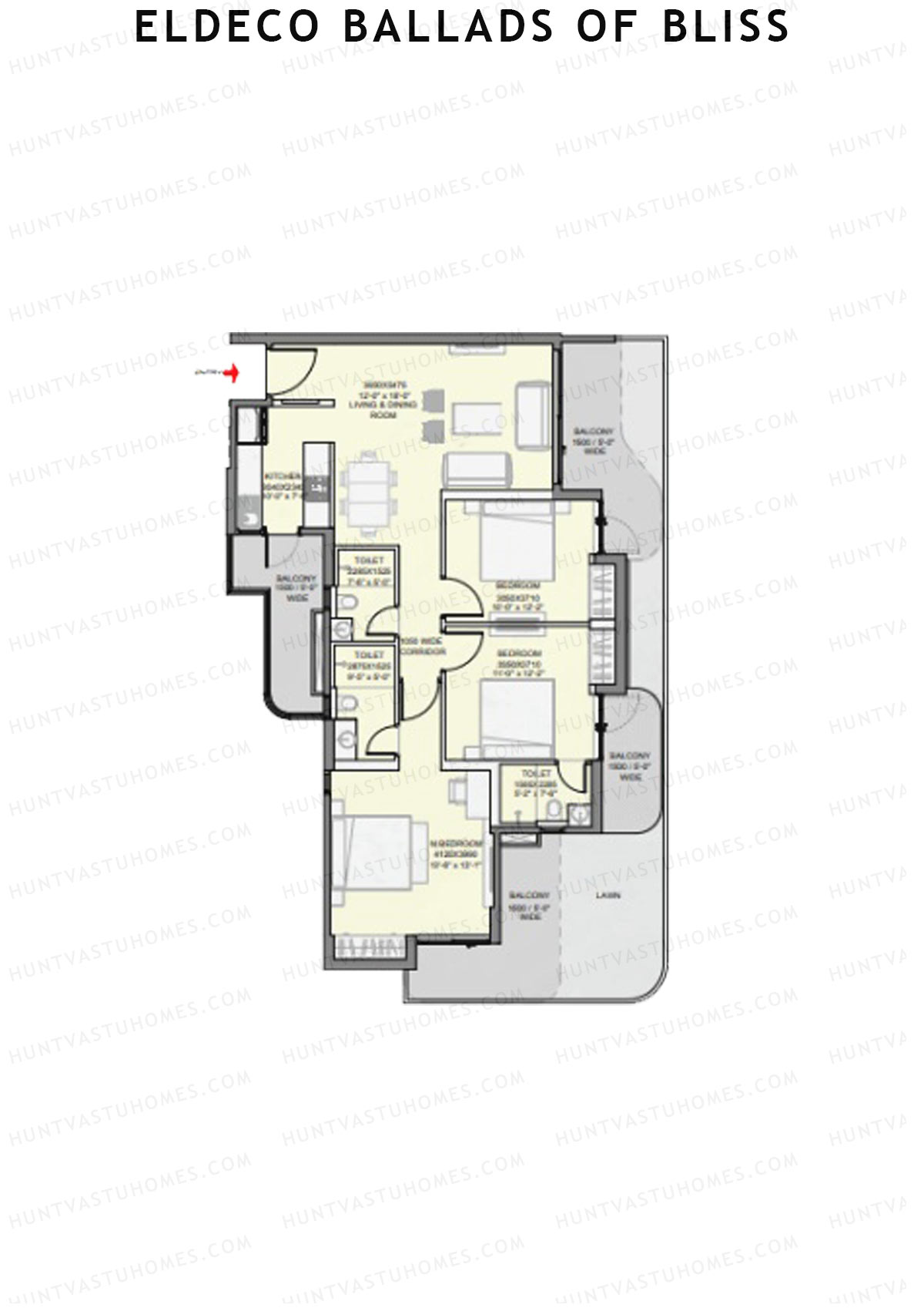 Eldeco Ballads of Bliss Cadence Unit 4 Floor Plan