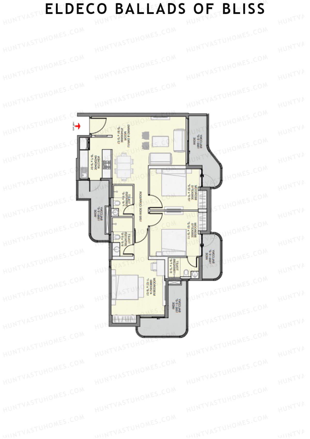 Eldeco Ballads of Bliss Cadence Unit 4 Floor Plan