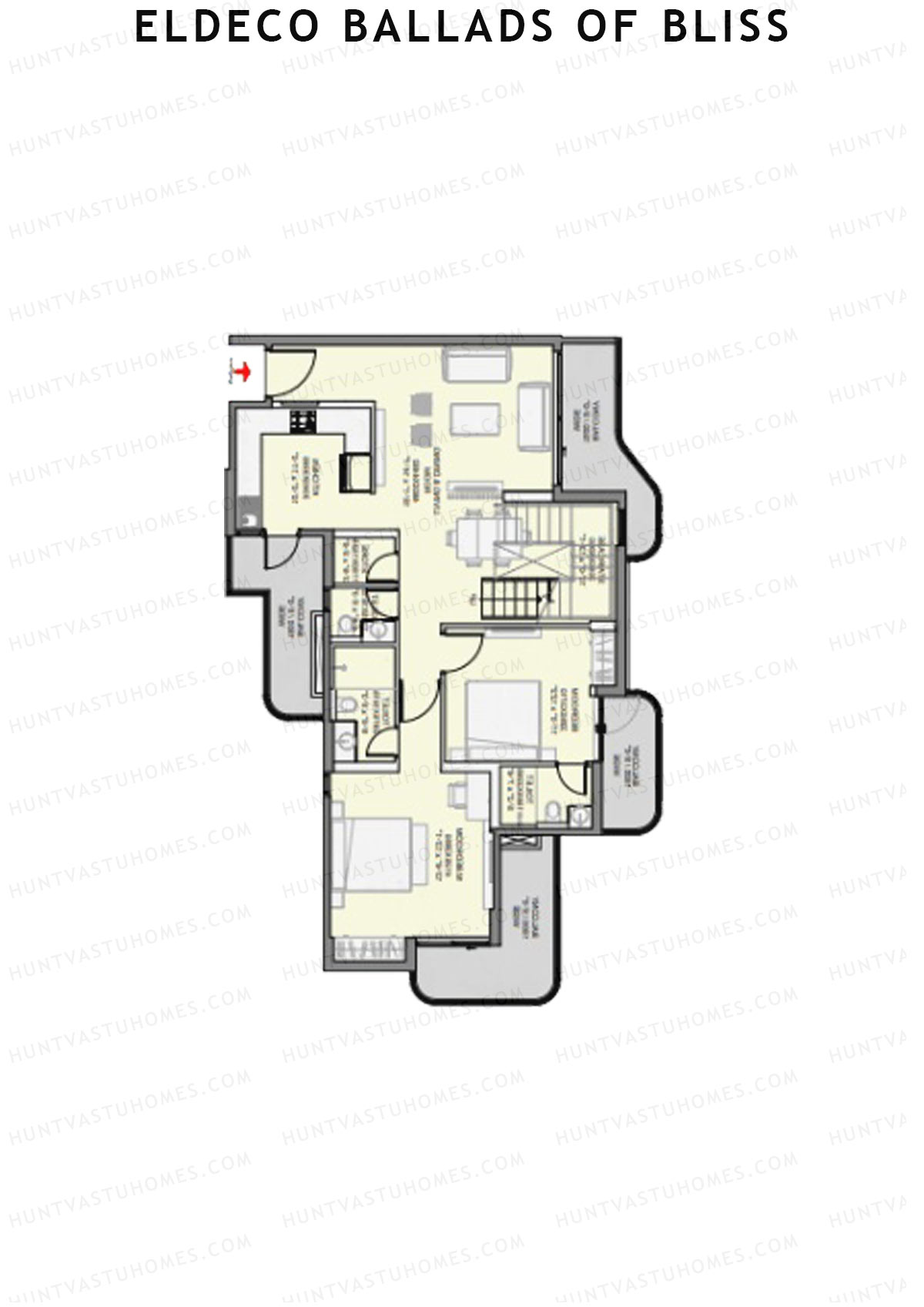 Eldeco Ballads of Bliss Cadence Unit 4 (Penthouse) Floor Plan