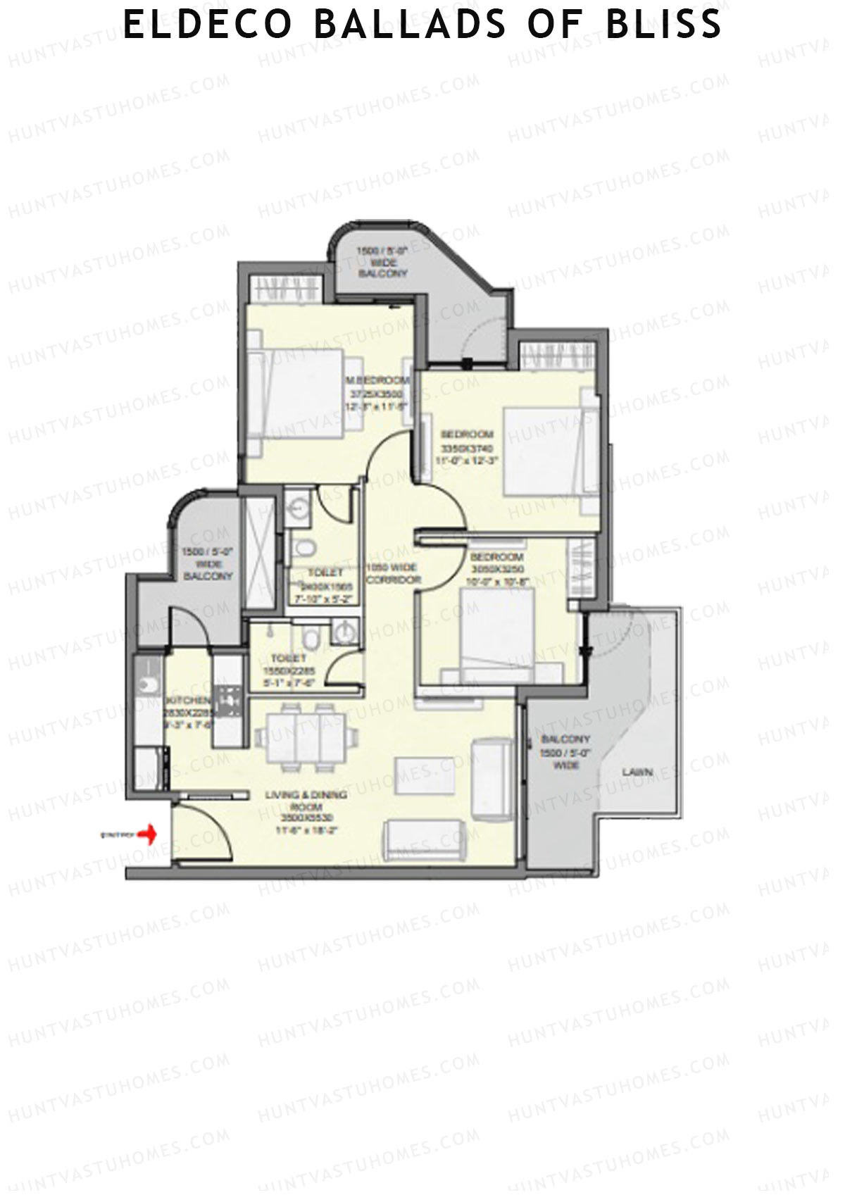 Eldeco Ballads of Bliss Cadence Unit 6 Floor Plan