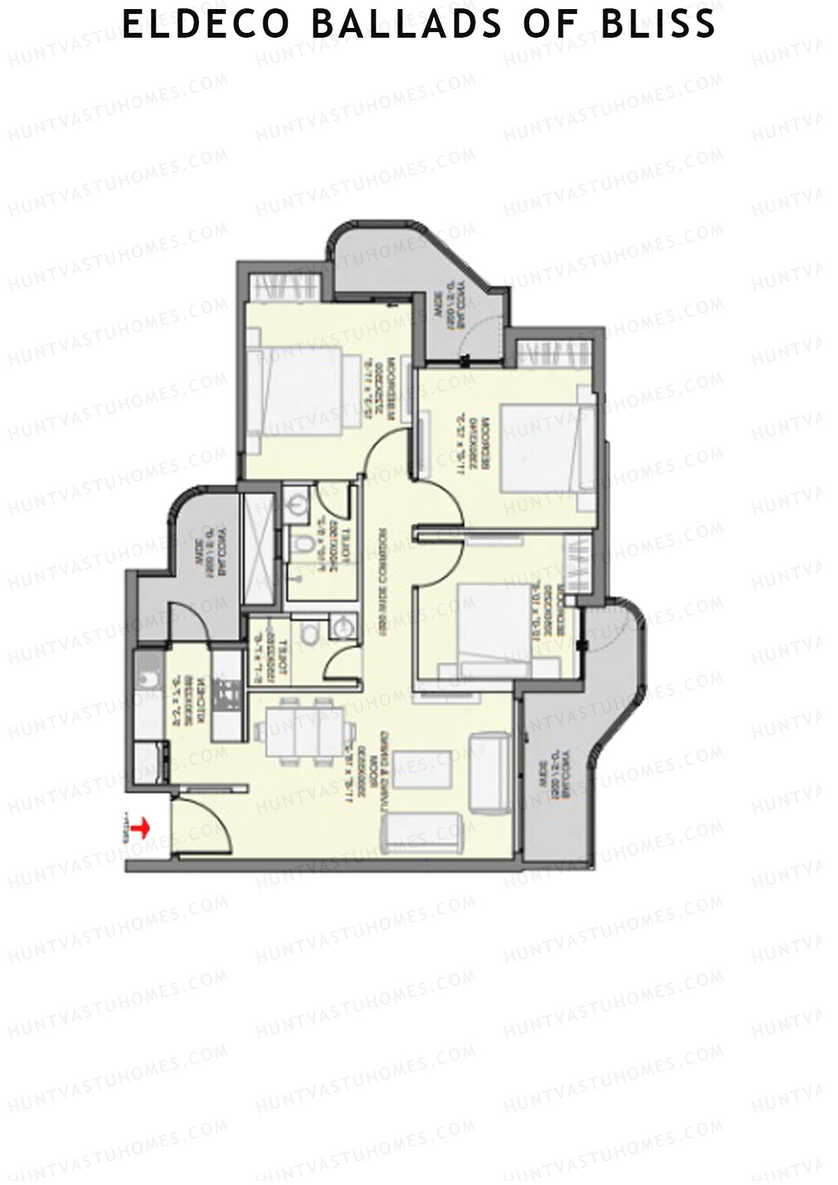 Eldeco Ballads of Bliss Cadence Unit 6 Floor Plan