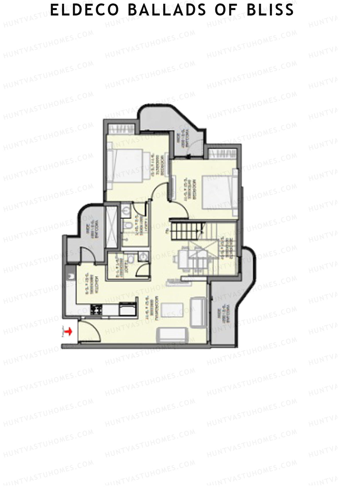 Eldeco Ballads of Bliss Cadence Unit 6 (Penthouse) Floor Plan