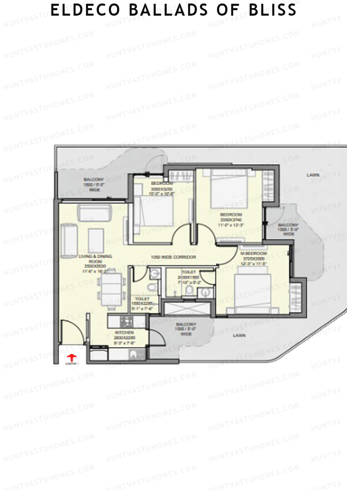 Eldeco Ballads of Bliss Harmony Unit 2 Floor Plan