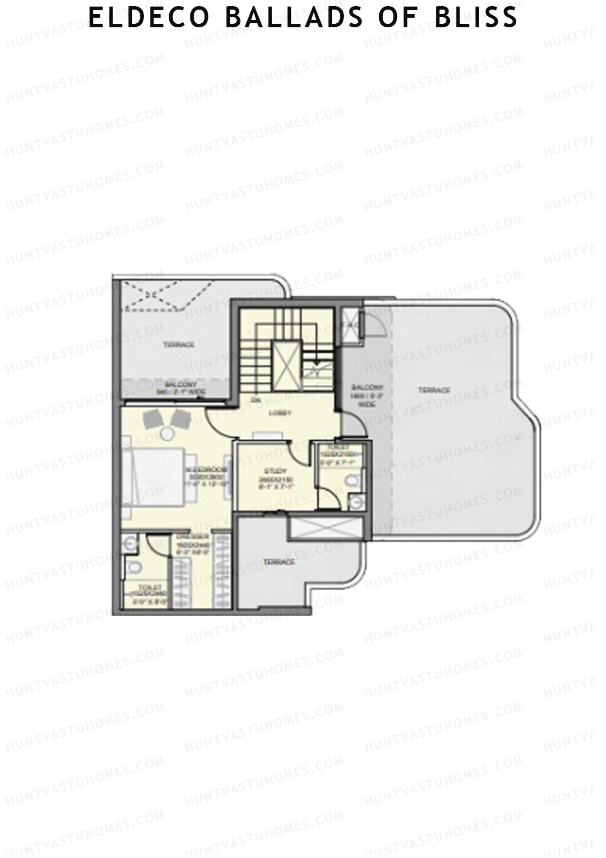 Eldeco Ballads of Bliss Harmony Unit 3 (Penthouse) Floor Plan