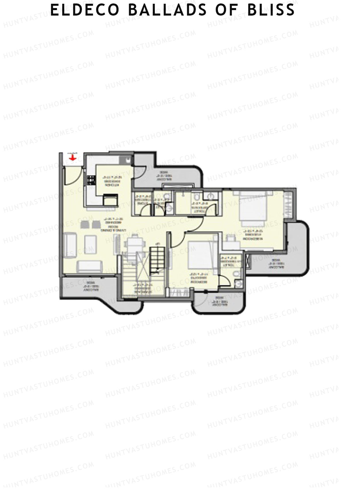 Eldeco Ballads of Bliss Harmony Unit 4 (Penthouse) Floor Plan