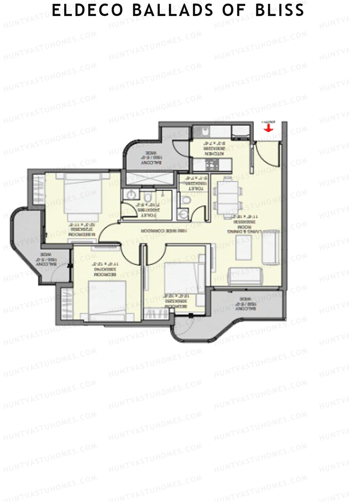 Eldeco Ballads of Bliss Harmony Unit 5 Floor Plan