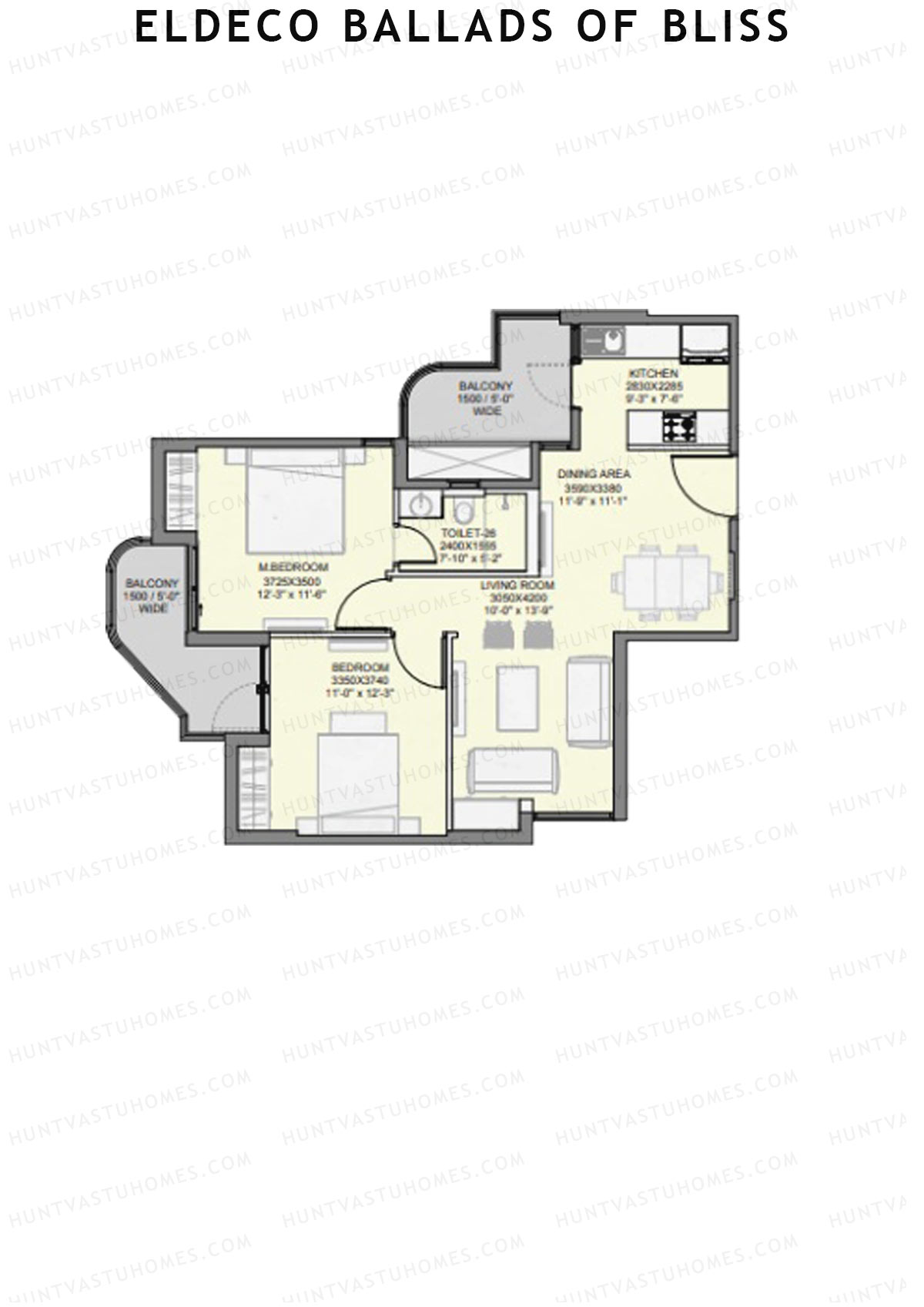 Eldeco Ballads of Bliss Harmony Unit 6 Floor Plan