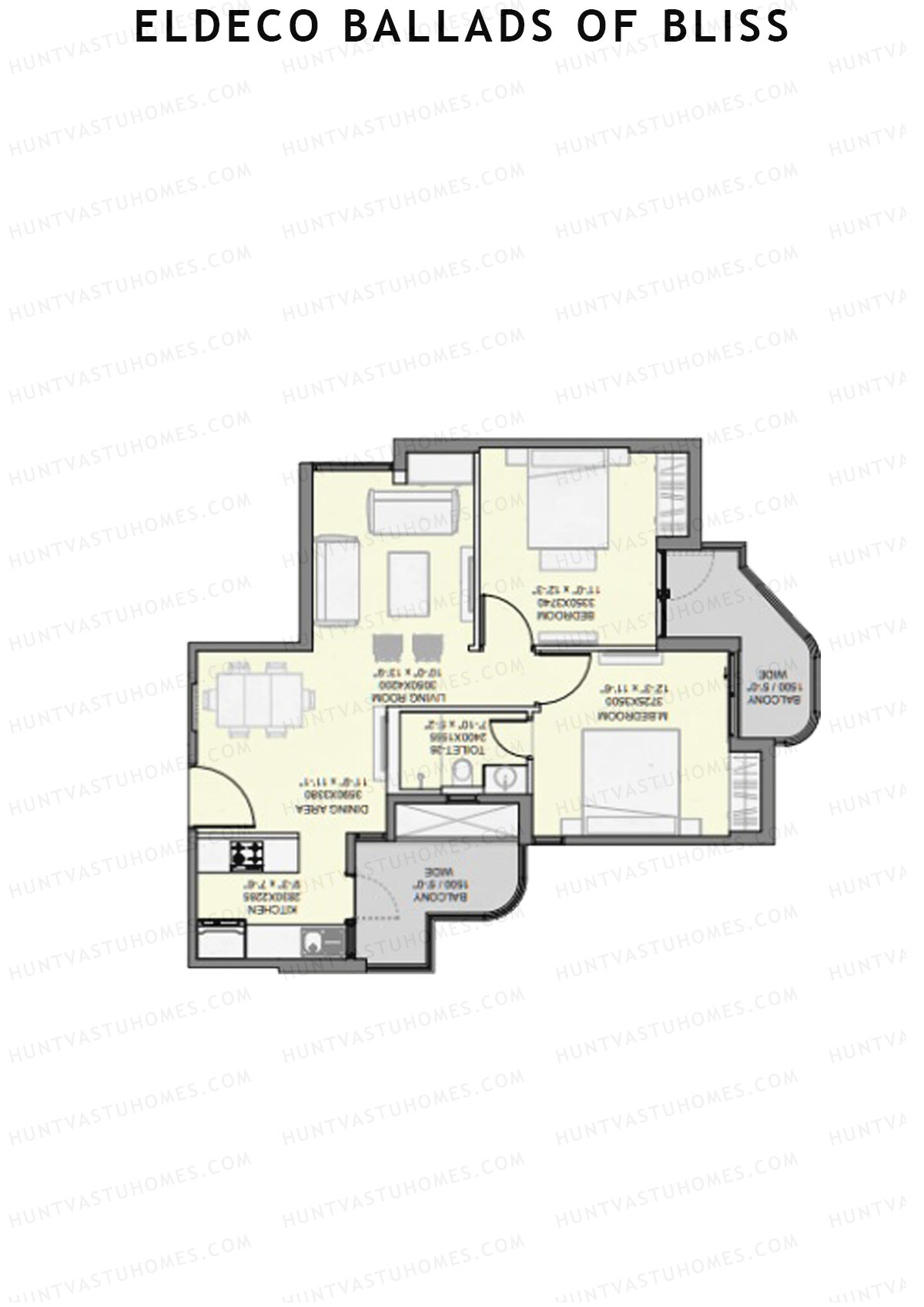 Eldeco Ballads of Bliss Rhythm Unit 2 Floor Plan