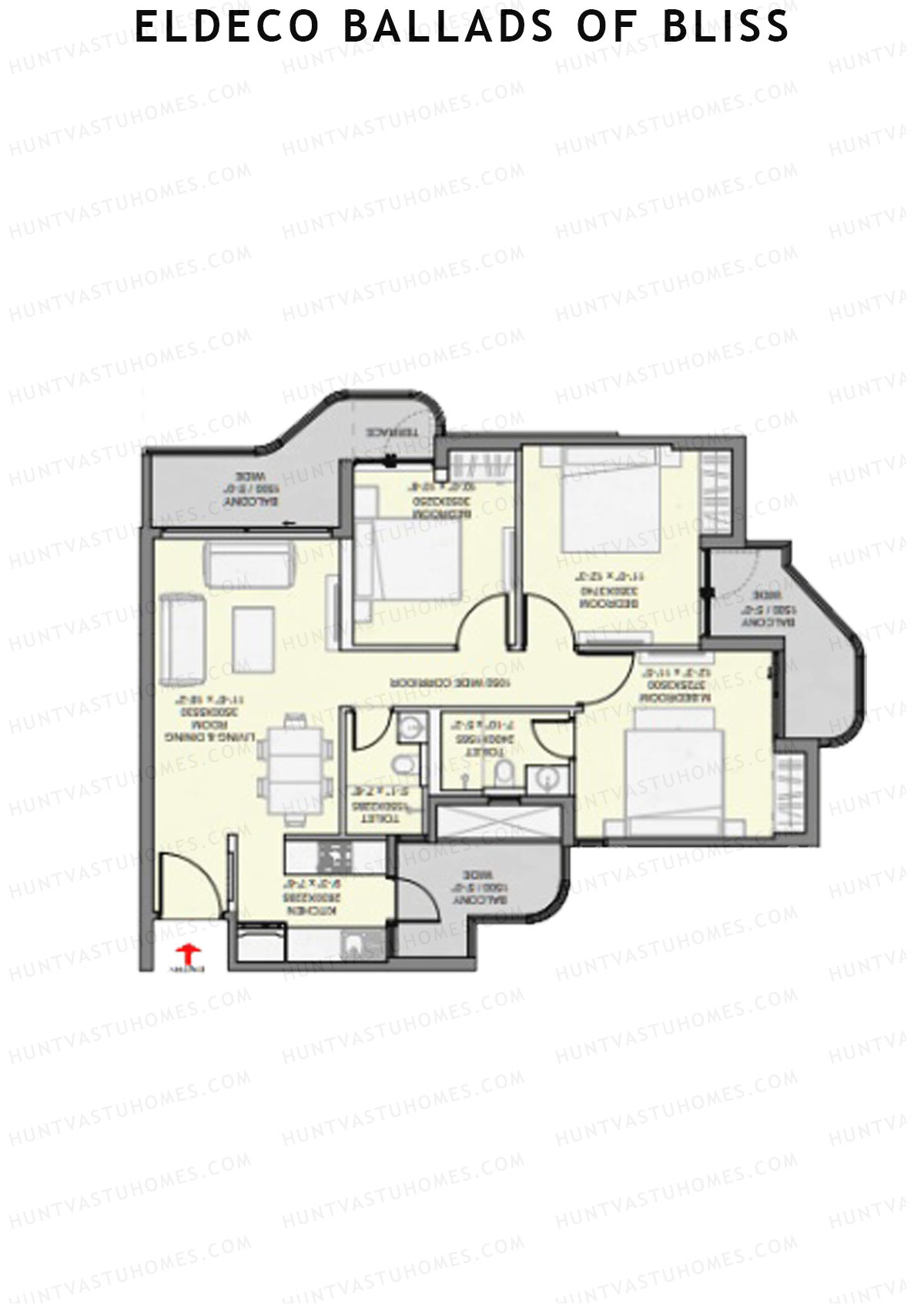 Eldeco Ballads of Bliss Rhythm Unit 3 Floor Plan