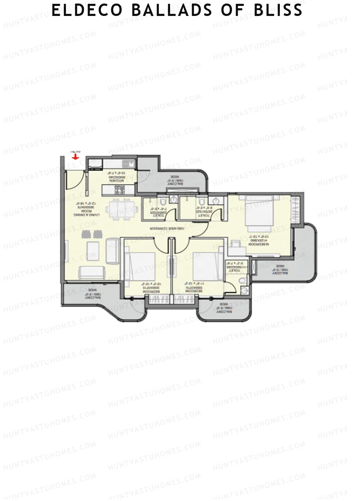 Eldeco Ballads of Bliss Rhythm Unit 4 Floor Plan