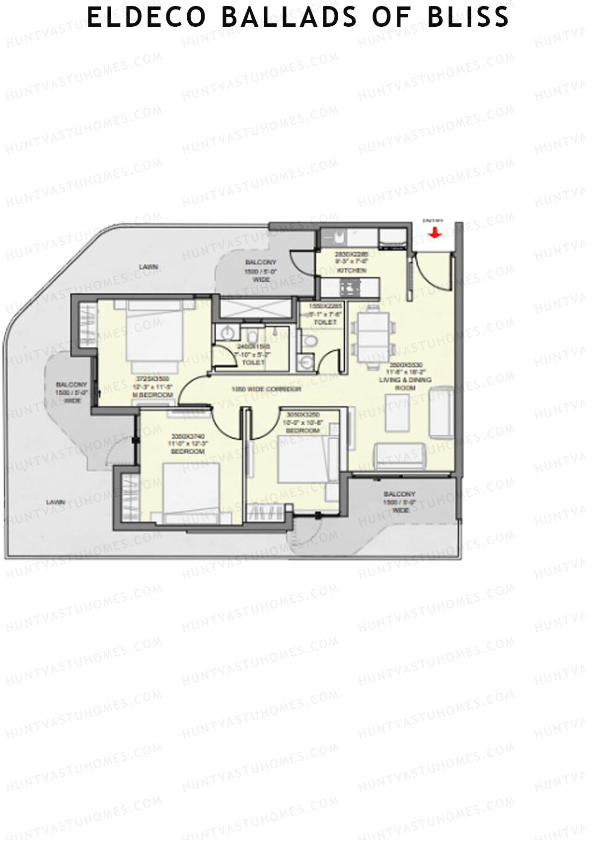 Eldeco Ballads of Bliss Rhythm Unit 5 Floor Plan
