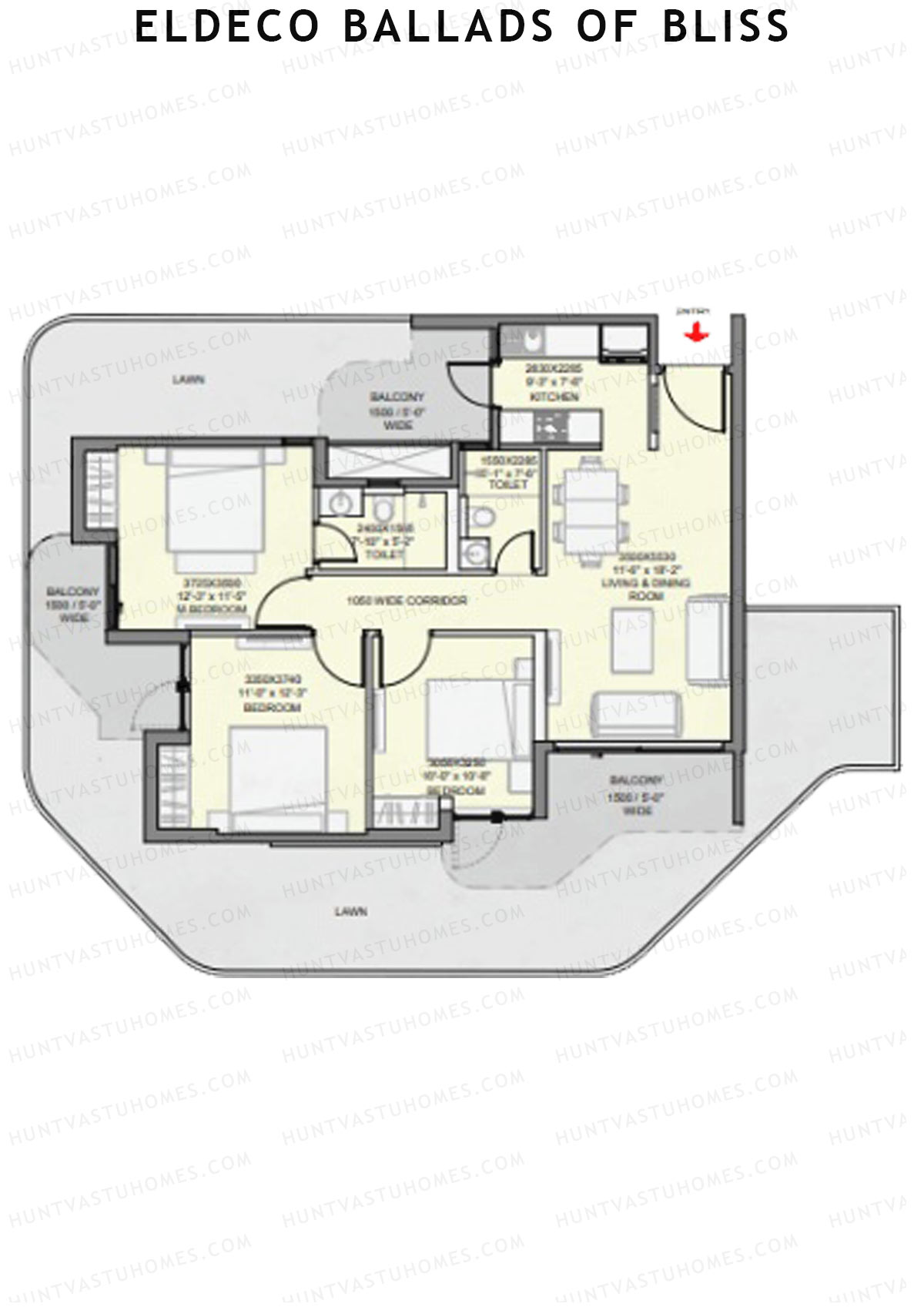 Eldeco Ballads of Bliss Rhythm Unit 6 Floor Plan