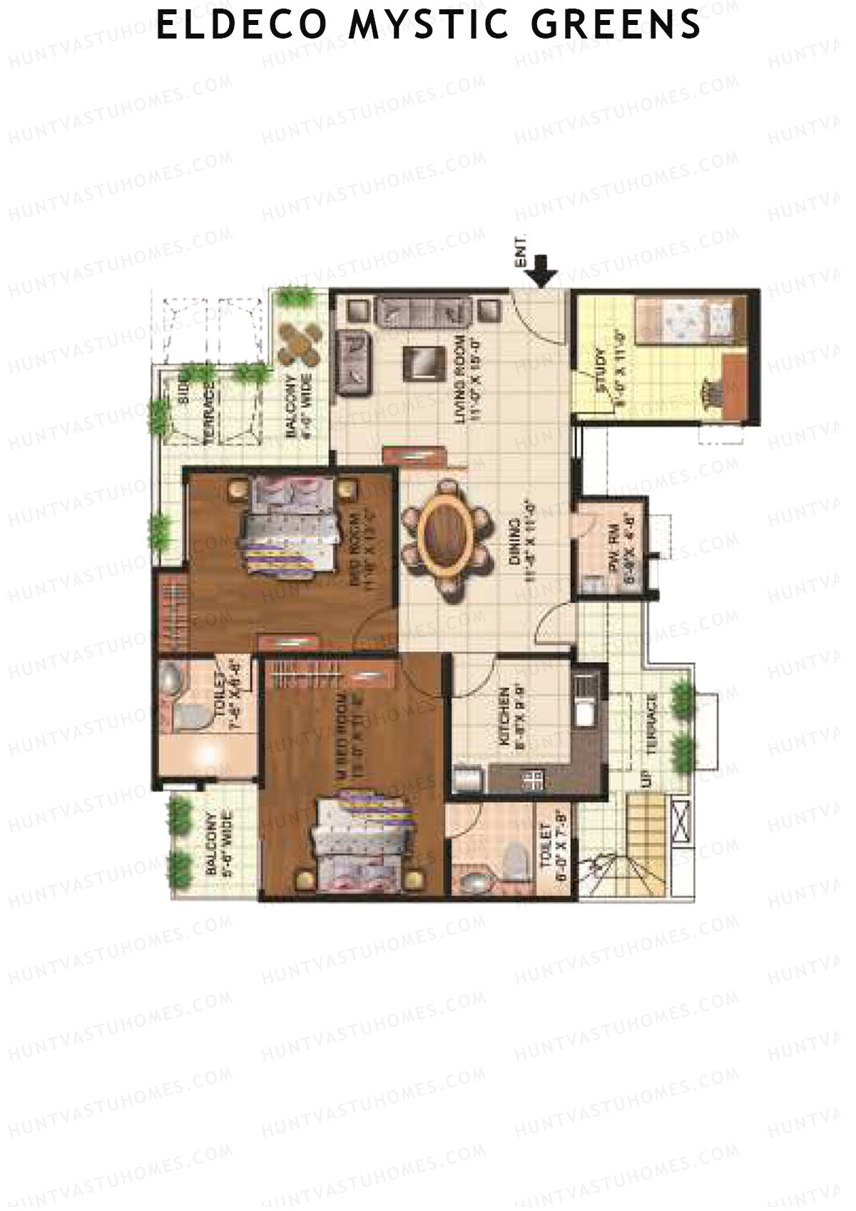 Eldeco Mystic Greens Tower 10 Unit C Floor Plan