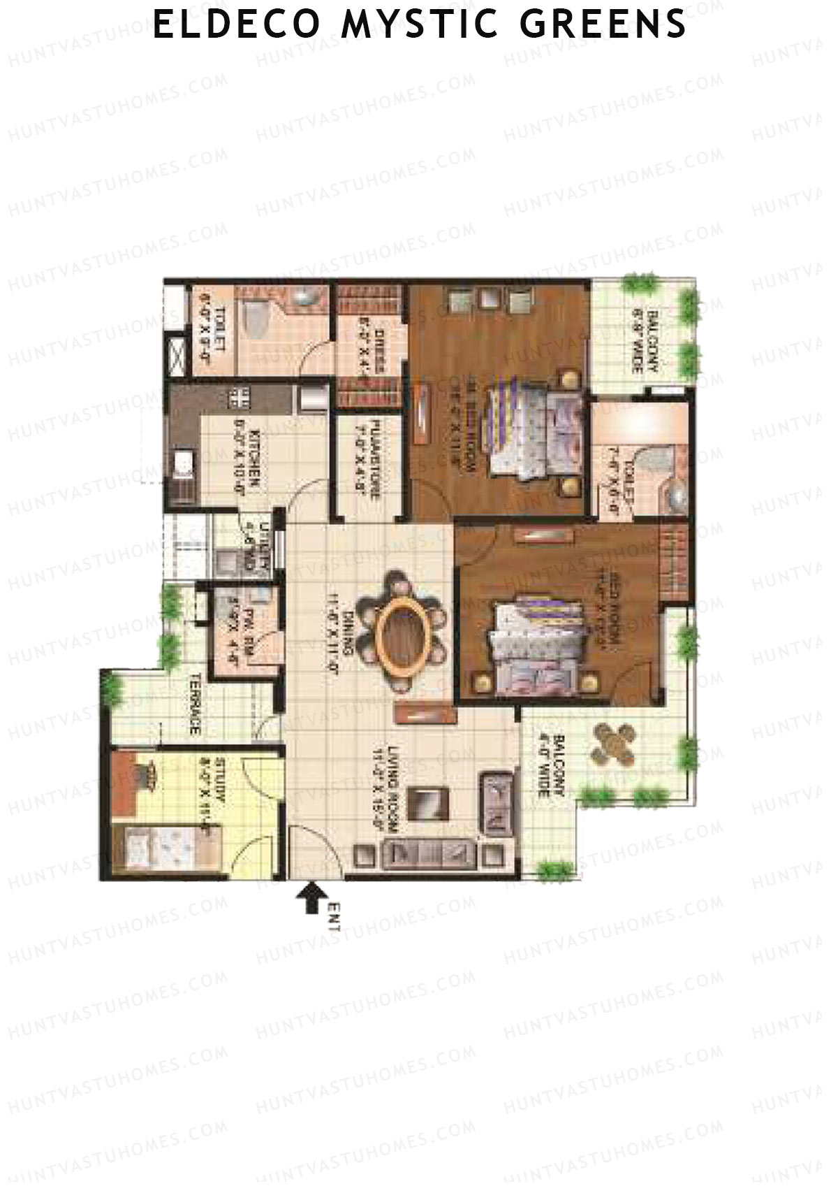 Eldeco Mystic Greens Tower 13 Unit C Floor Plan