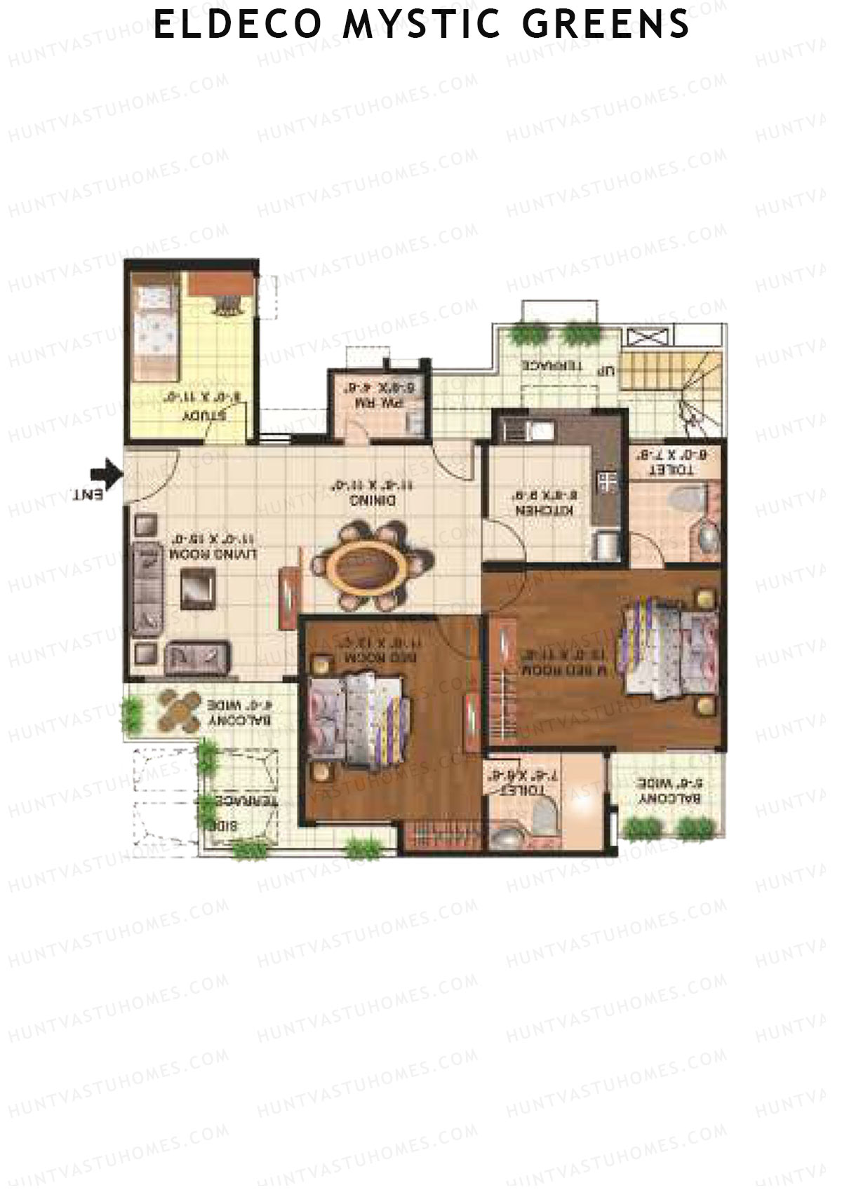 Eldeco Mystic Greens Tower 1 Unit A Floor Plan