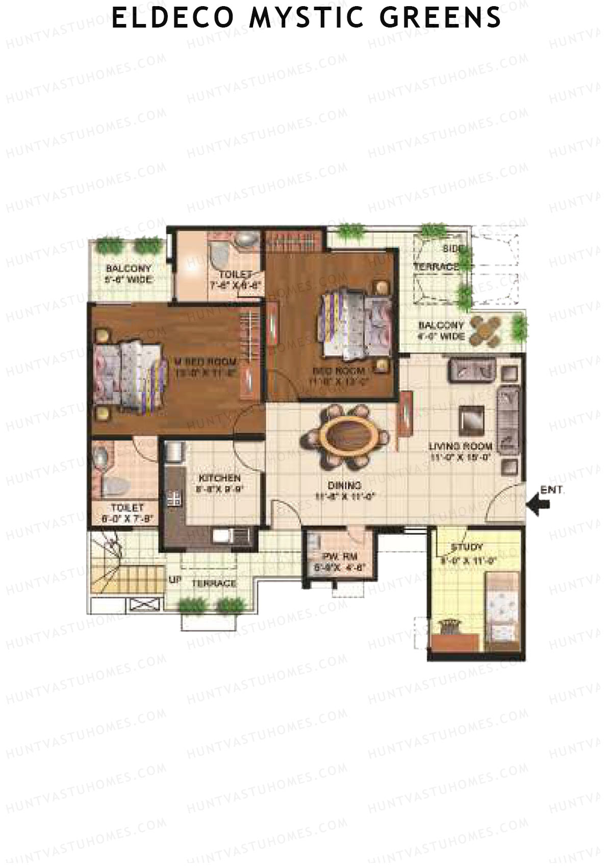 Eldeco Mystic Greens Tower 1 Unit C Floor Plan