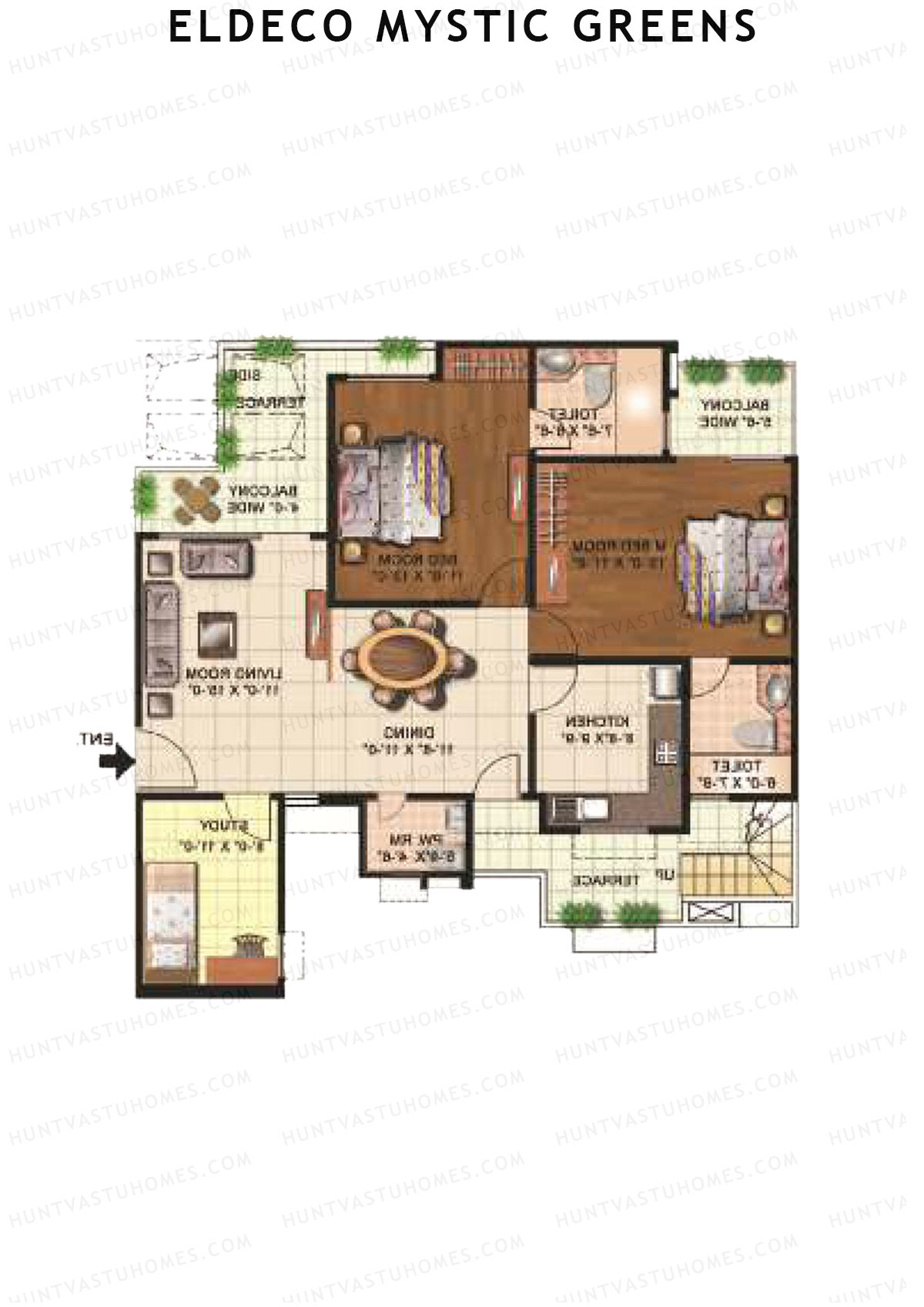 Eldeco Mystic Greens Tower 1 Unit D Floor Plan